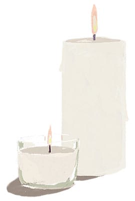 Ilustração de duas velas brancas