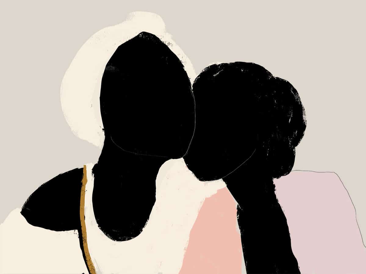 Ilustração de mulheres negras conversando