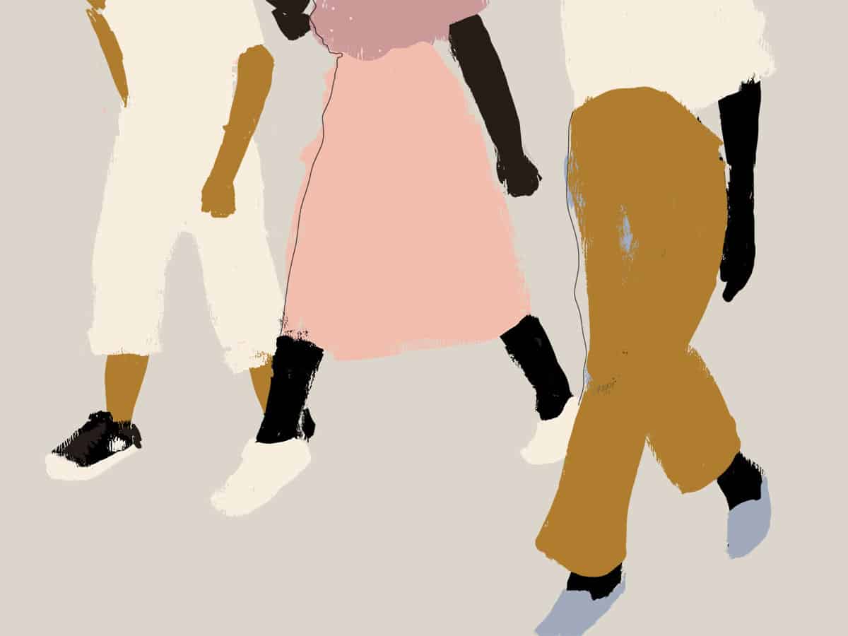Ilustração de mulheres negras marchando