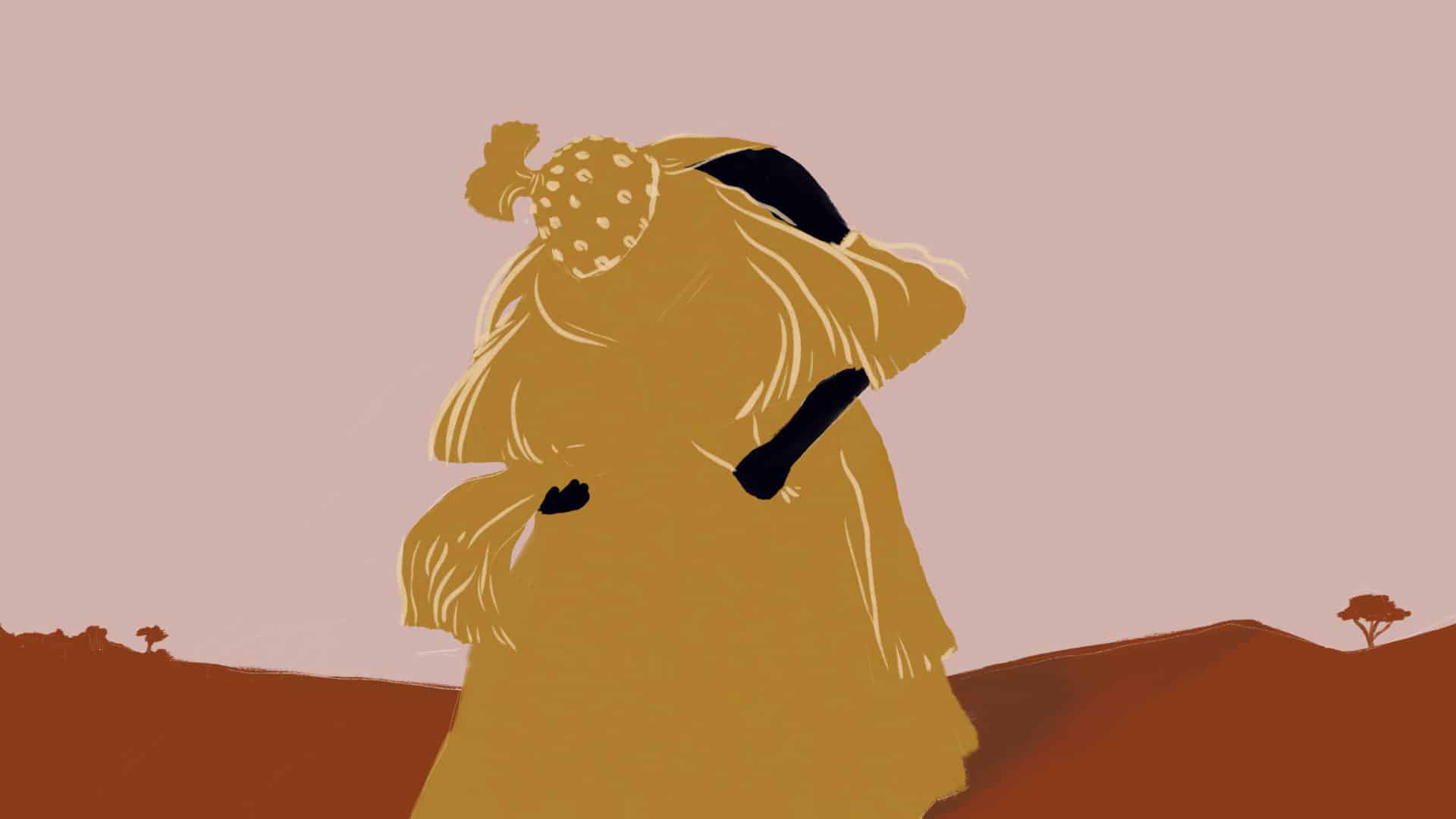 Ilustração de Omolu, entidade de origem africana que tem o corpo coberto de palha