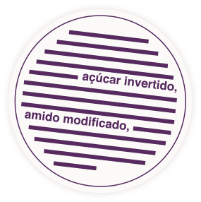 Ilustração de rótulo com detalhe em ingredientes ultraprocessados